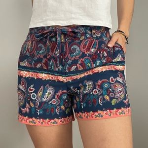 Ann Taylor LOFT Blue Paisley Shorts